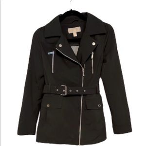 Michael Kors woman's transitional, rain repellent black jacket. Size XS